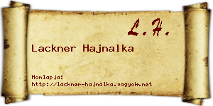 Lackner Hajnalka névjegykártya